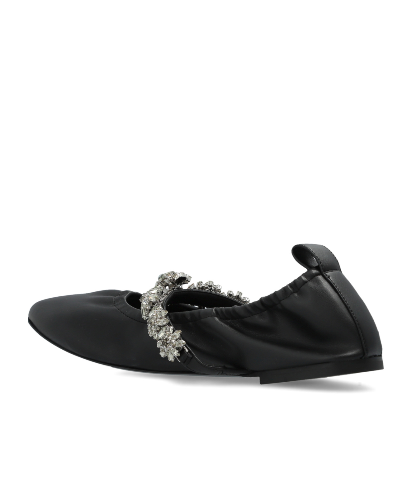 Stella Mccartney Elsa Crystal Flowers Ballet Flat In Black