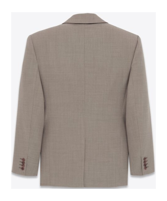 Saint Laurent Oversized Wool Blazer In Nude