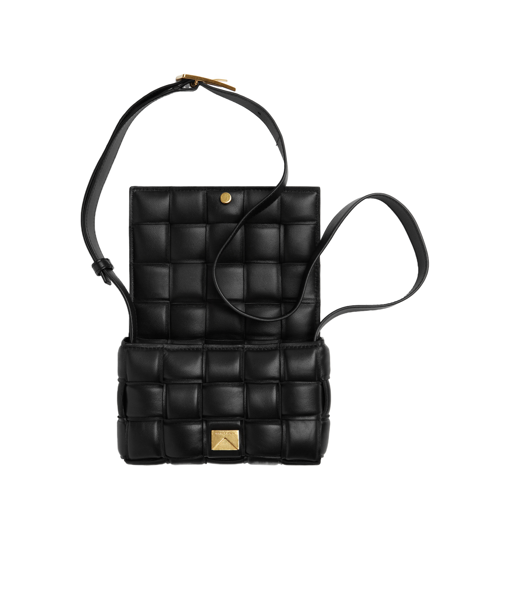 Bottega Veneta Small Padded Cassette Intrecciato Leather Crossbody Bag In Black