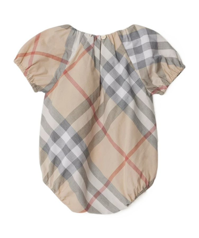 Burberry Checked Organic Cotton Three-piece Set In Gray