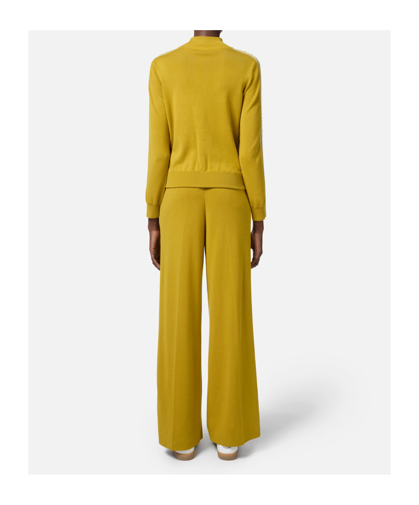Elisabetta Franchi Tricot Yellow Sweater With Logo In Yellow