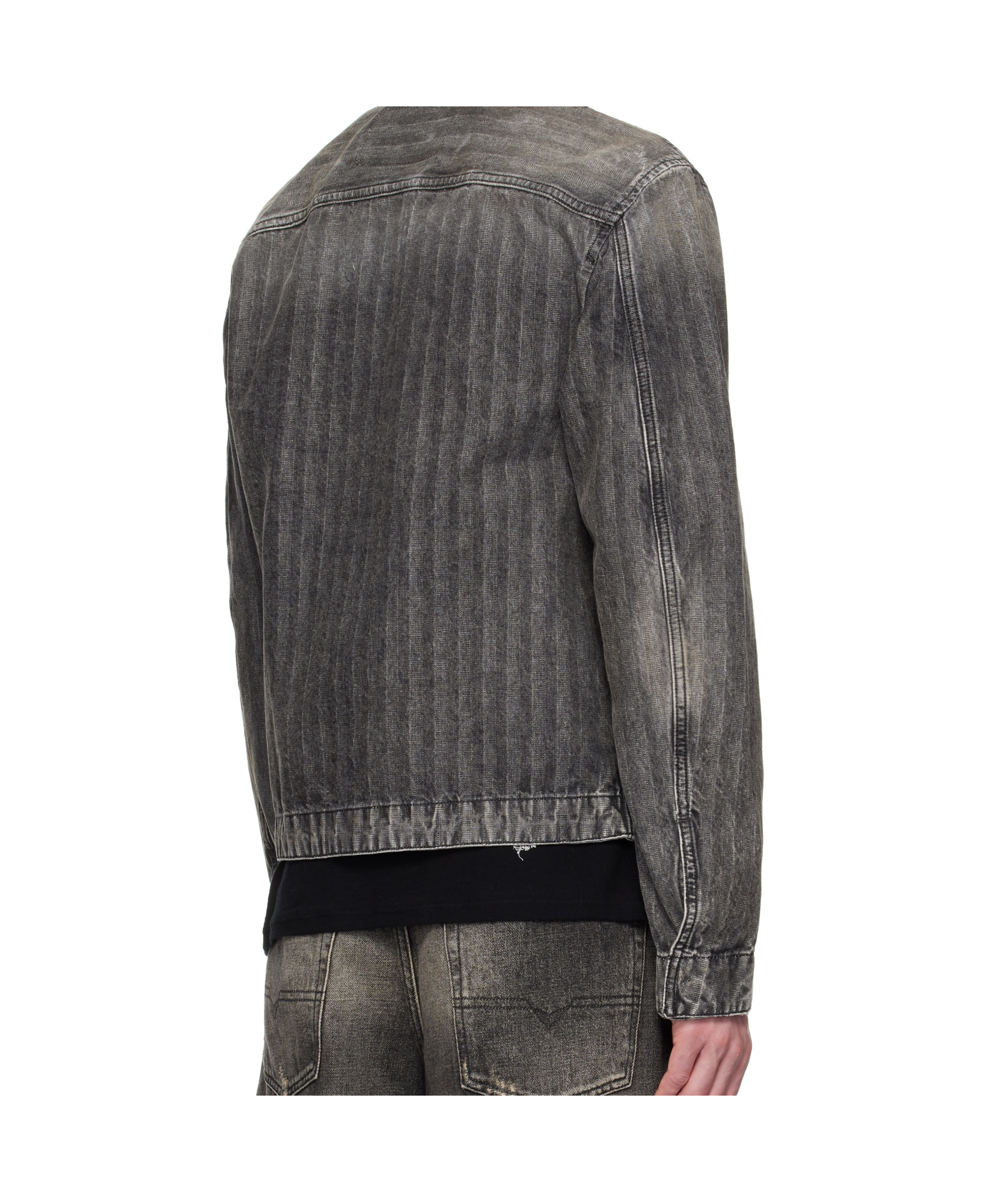 Diesel Blouson Jacket In Herringbone Denim In Gray