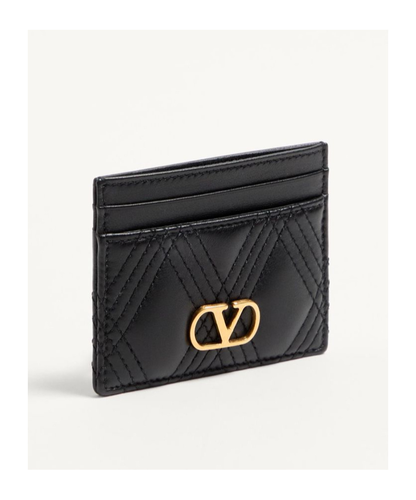 Valentino Portacarte Quiltie 67 In Nappa Nera Donna In Black