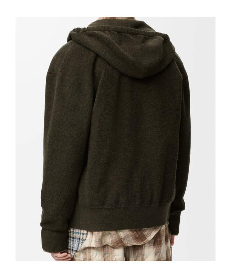 Loewe Wool-blend Terry Anagram Hoodie In Green