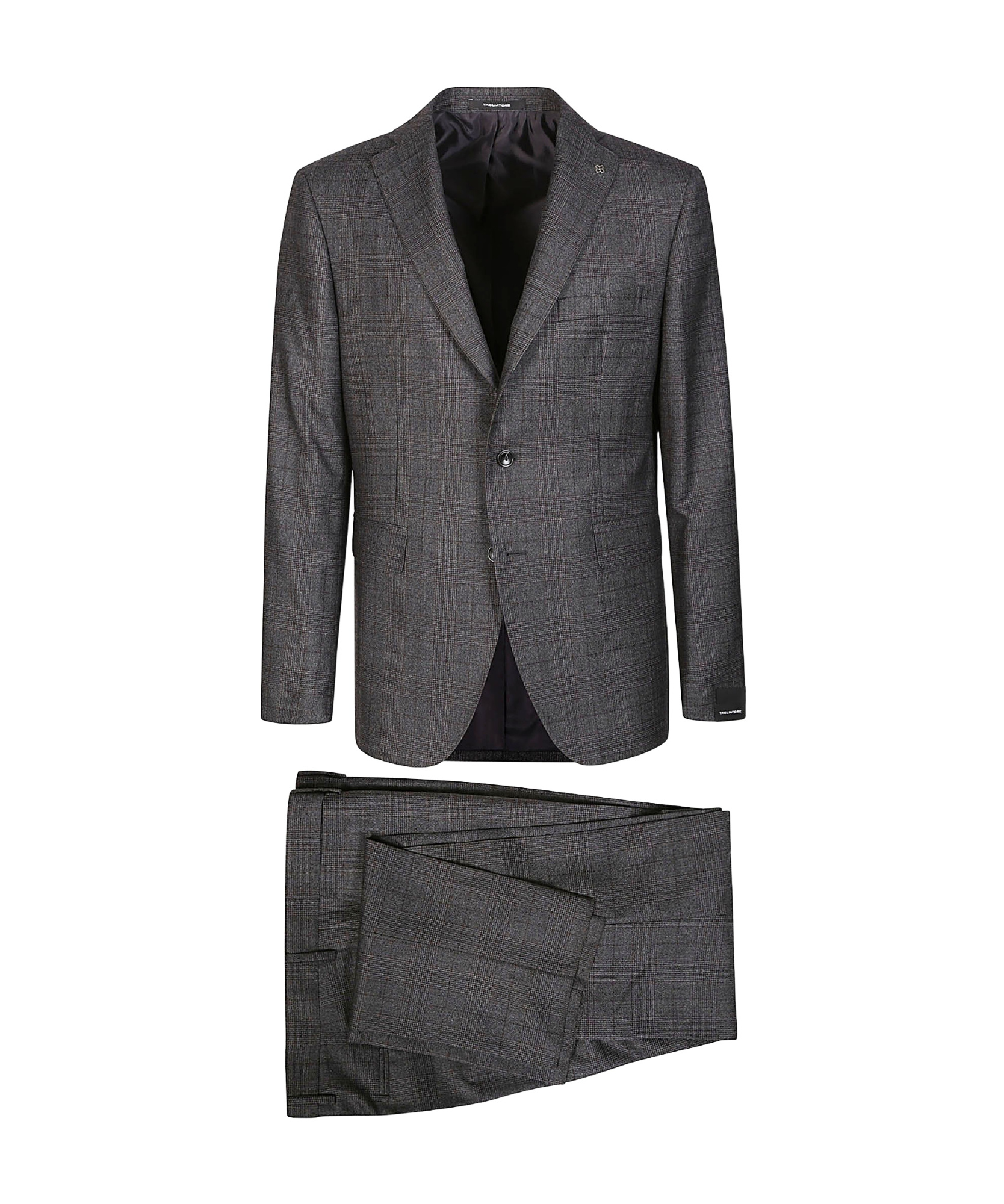 Tagliatore Check-pattern Wool Suit In Black