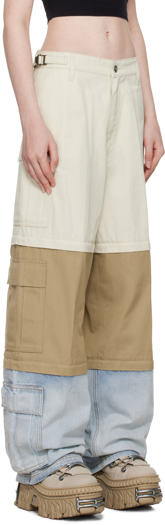 Vetements Deconstructed Triple Cargo Pants In Multicolor