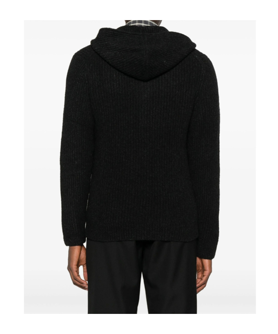 Samsoe & Samsoe Zip-up Hooded Sweater In Black