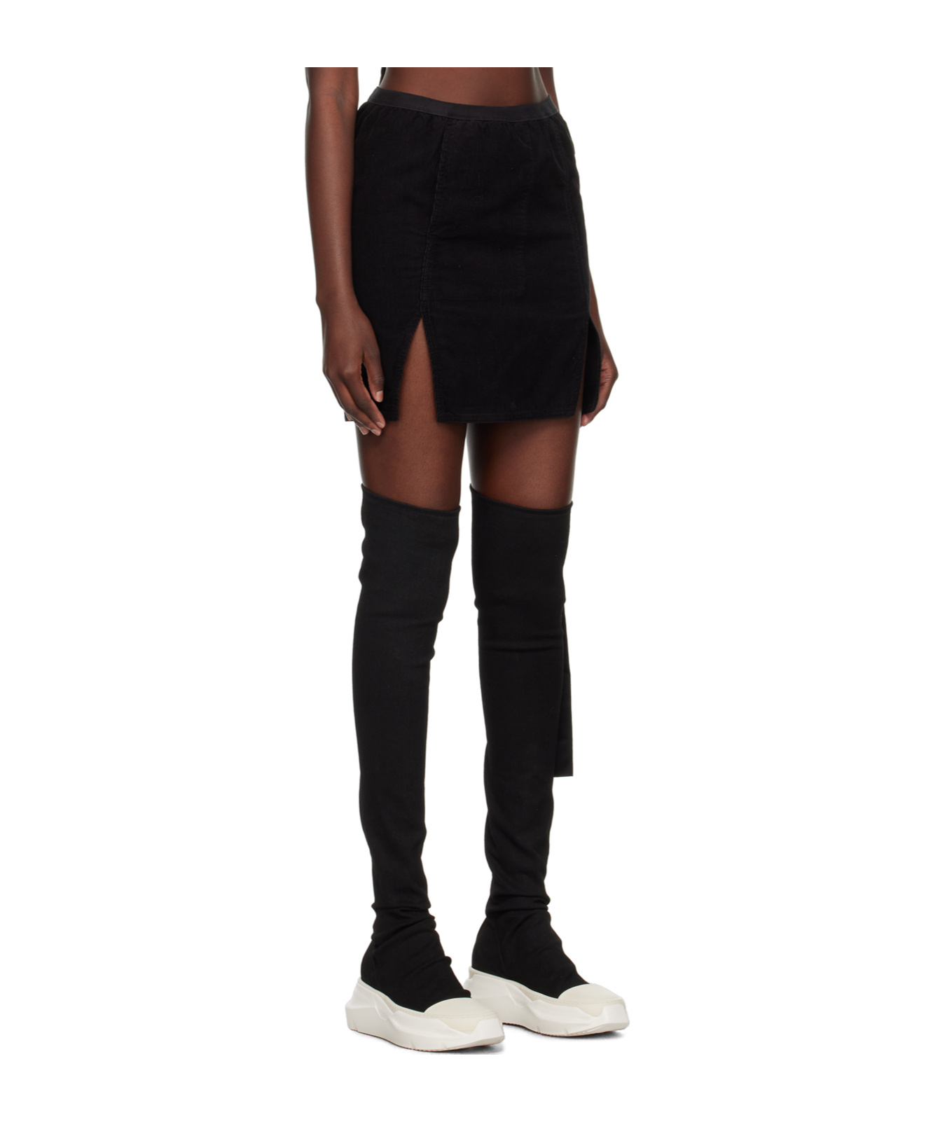 Rick Owens Drkshdw Mid-rise Organic-cotton Skirt In Black