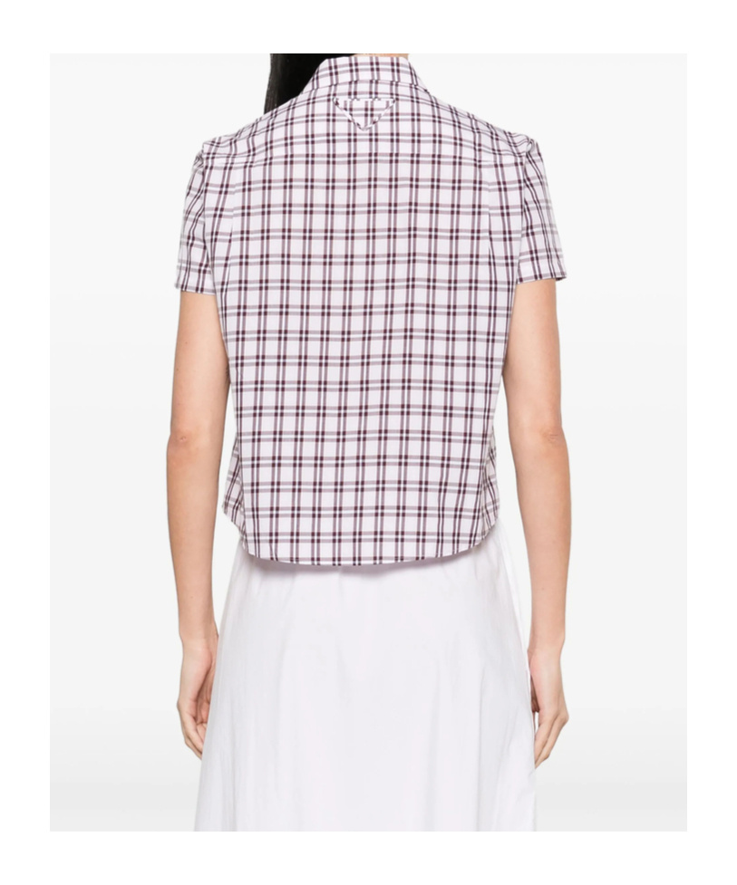 Prada Checked Cotton Shirt In Pink