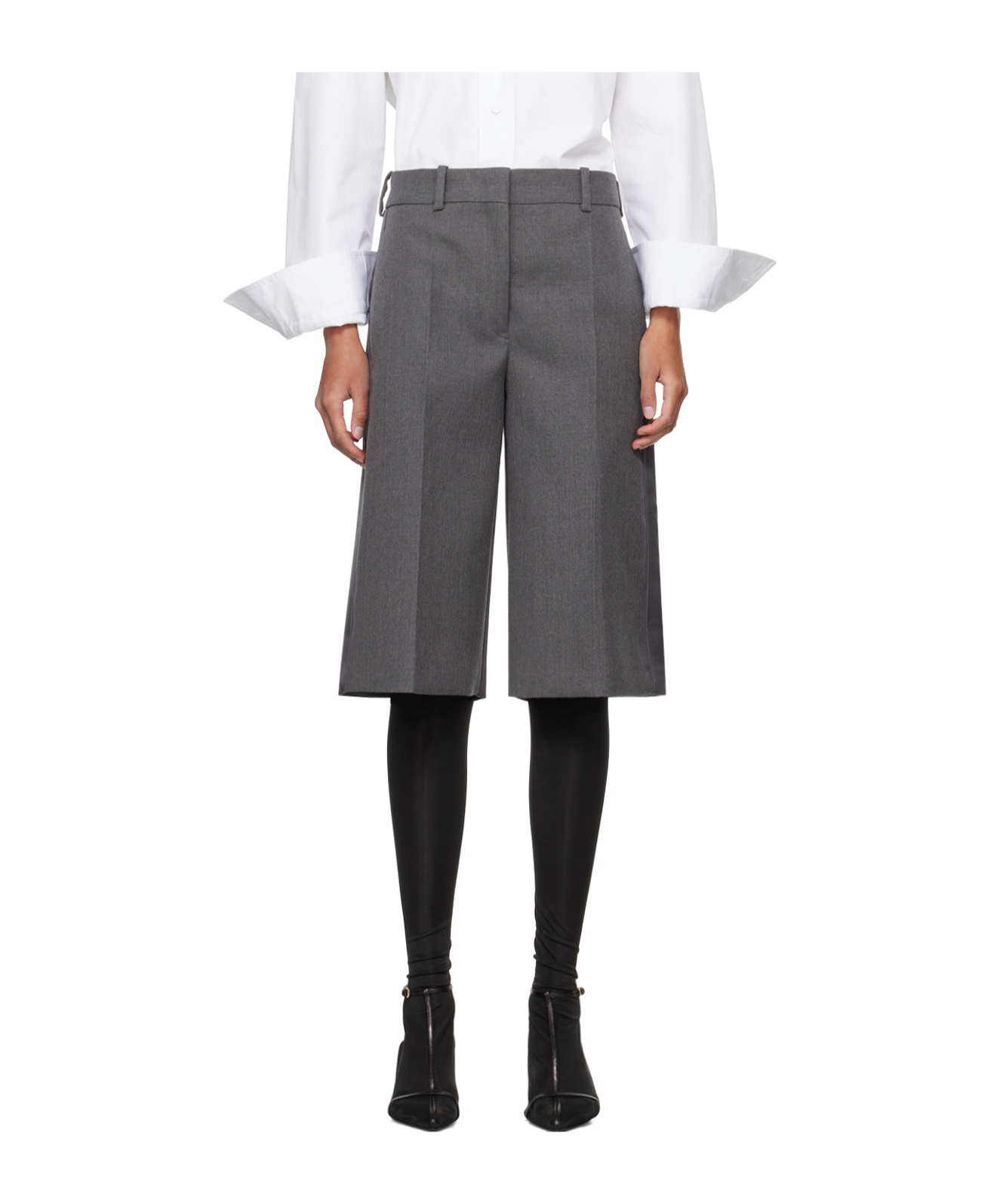 Jil Sander Gray Layered Shorts In Black