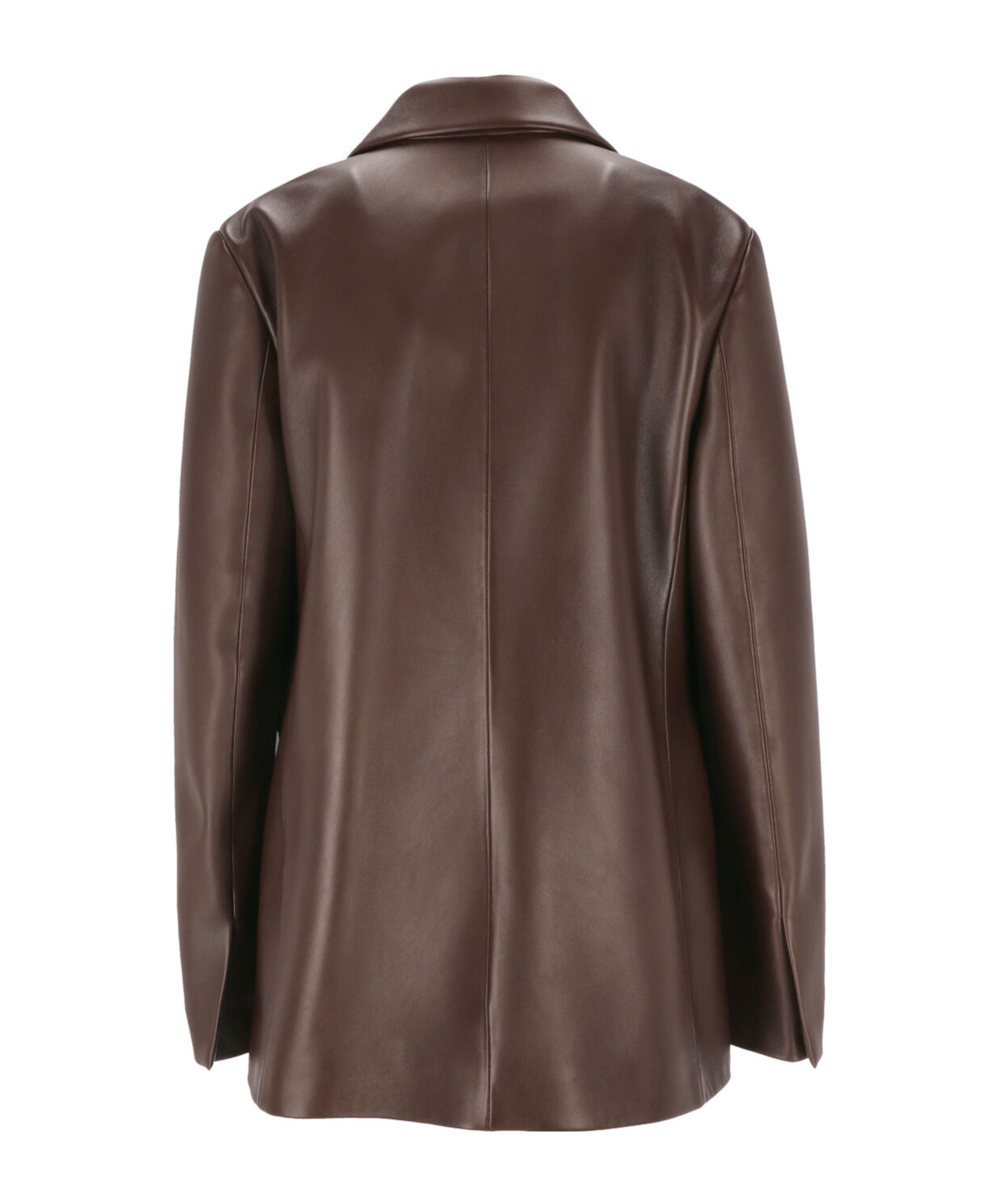 Shop Loewe Single-breasted Leather Jacket In Brown