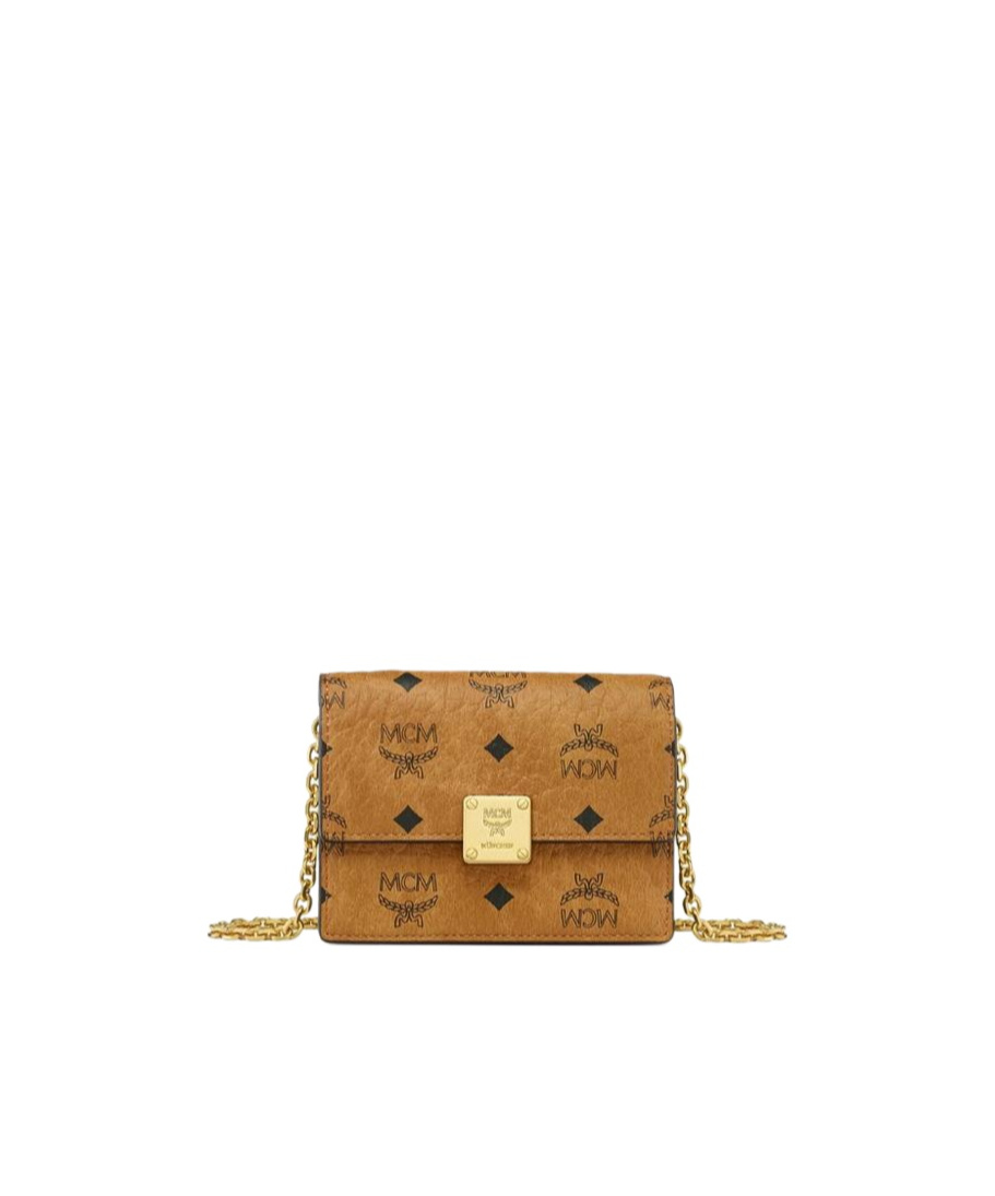 Mcm Aren Chain Wallet In Visetos In Brown