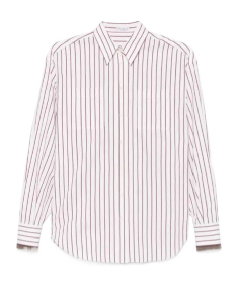 Brunello Cucinelli Striped Shirt In White