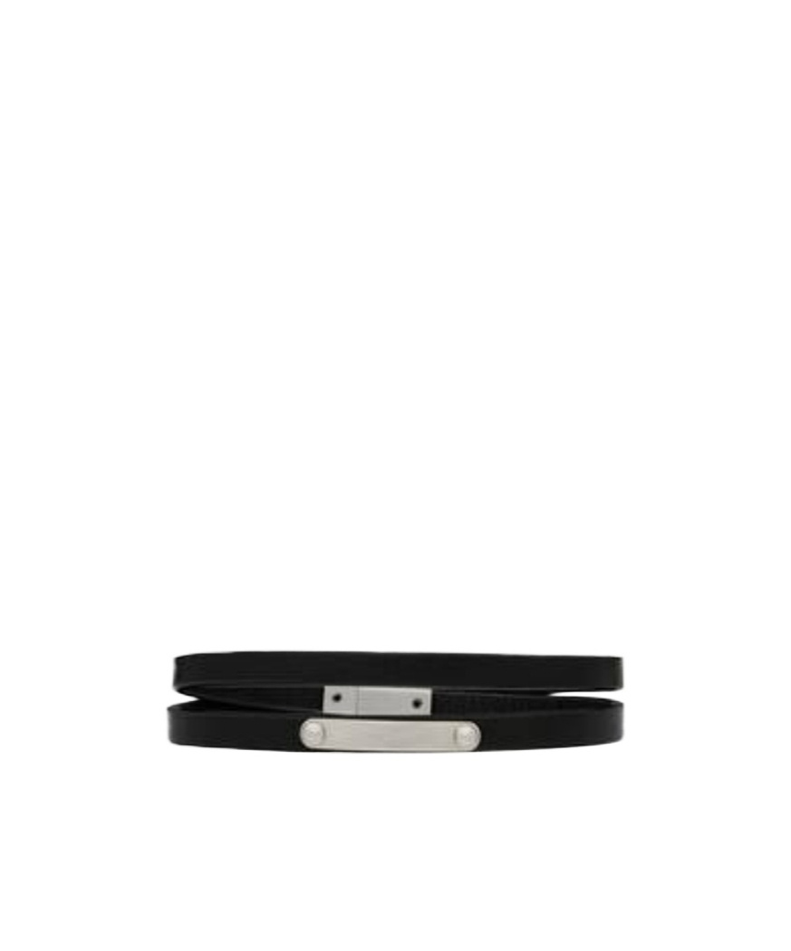 Saint Laurent Ysl Bracciale Nappa Unica In Black