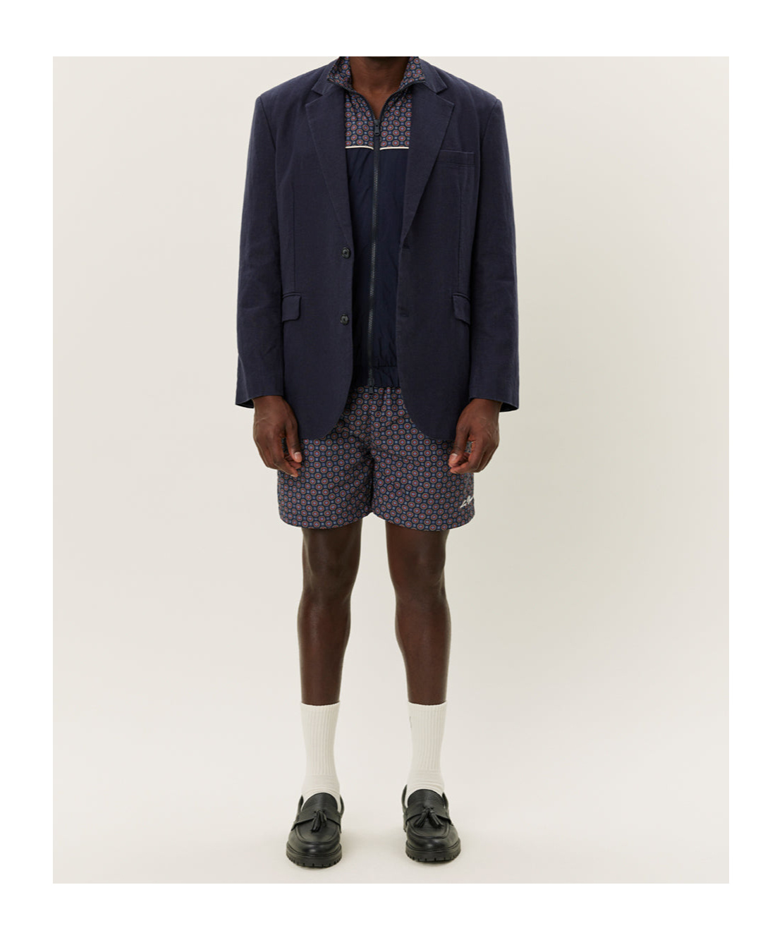 Les Deux James Linen Blazer In Black