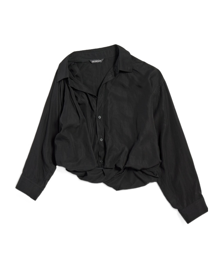 BALENCIAGA WOMEN'S ONE SHOULDER SHIRT IN BLACK