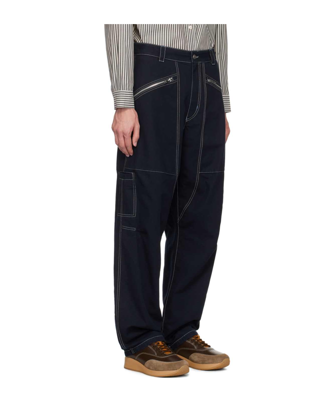 Isabel Marant Navy Farker Trousers In Black