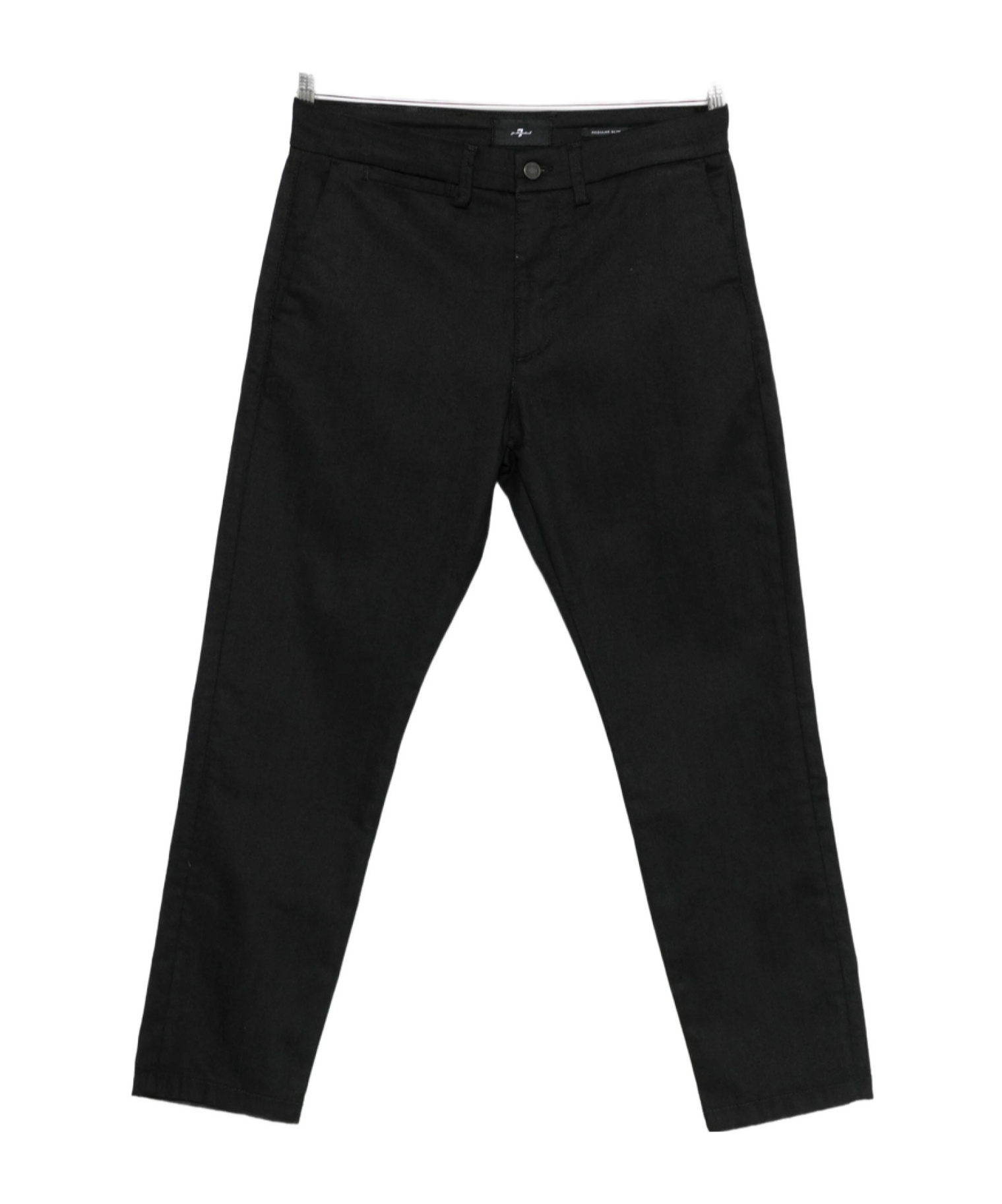 7 For All Mankind Cotton-blend Trousers In Black