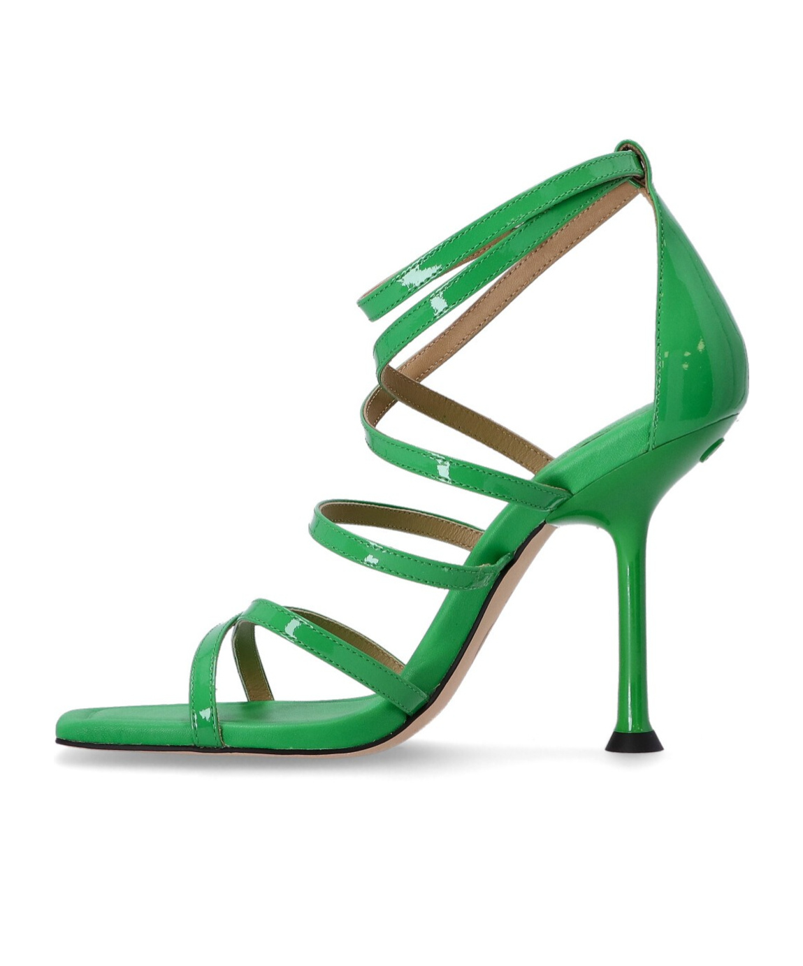 Michael Kors Leather Strappy Open Toe Pumps In Green