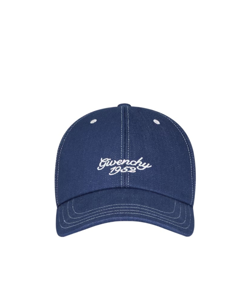 Givenchy Men's Embroidered Logo Denim Baseball Cap In Blue