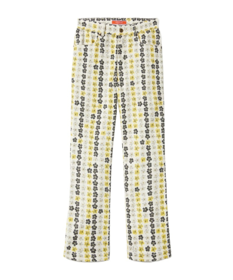 La Doublej The Cropped Flare Jean In Yellow
