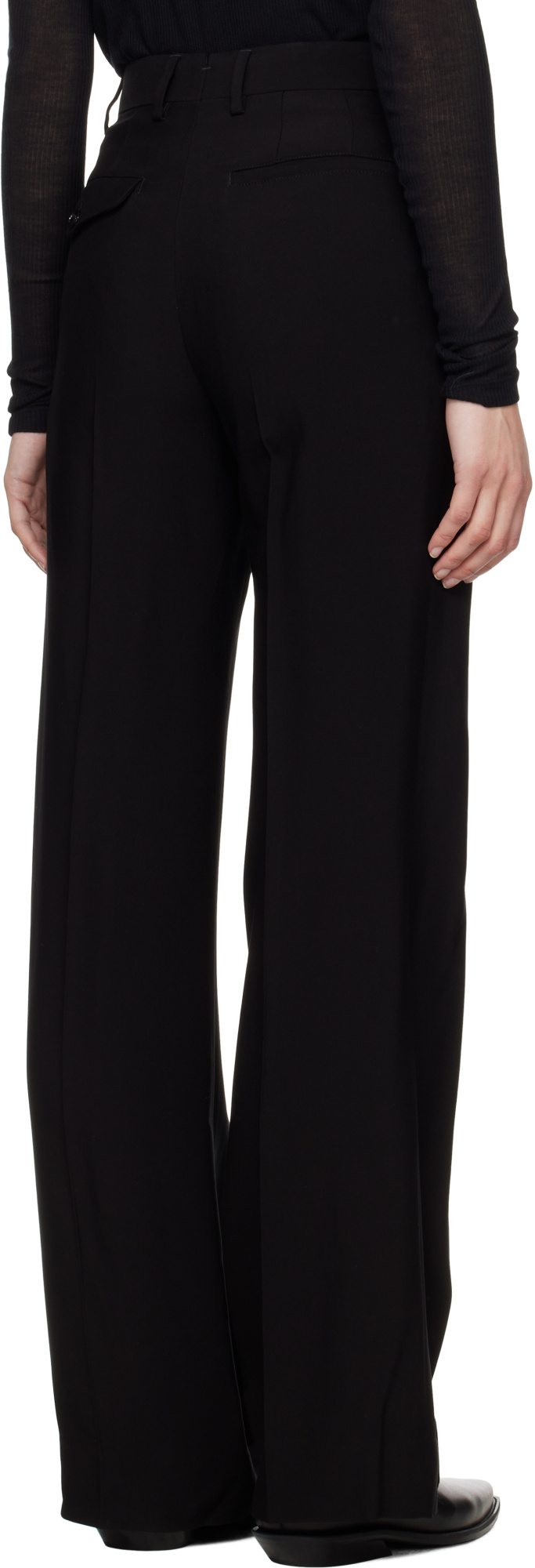 Ann Demeulemeester Maaike High-waisted Flared Trousers In Black