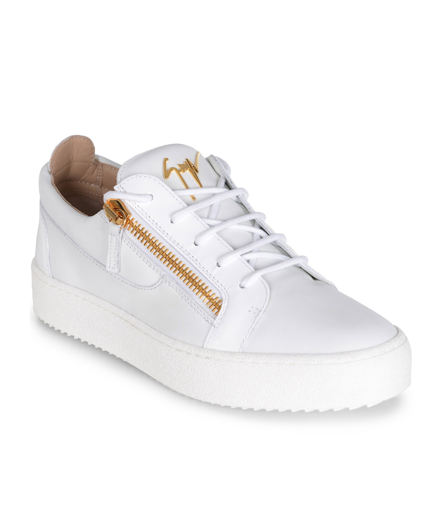 Giuseppe Zanotti Frankie Zip-fastening Lace-up Sneakers In White