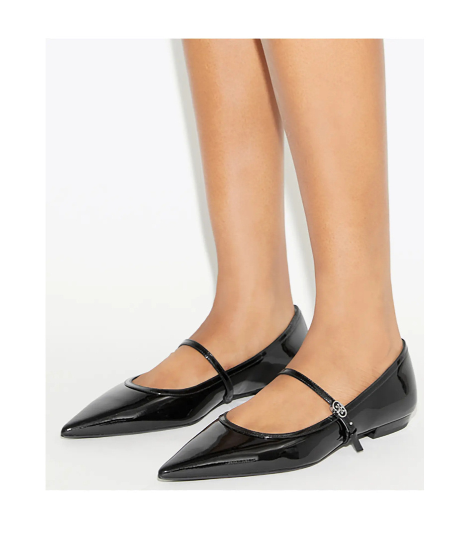 Tory Burch Double T Logo Buckle Mary Janes In Black