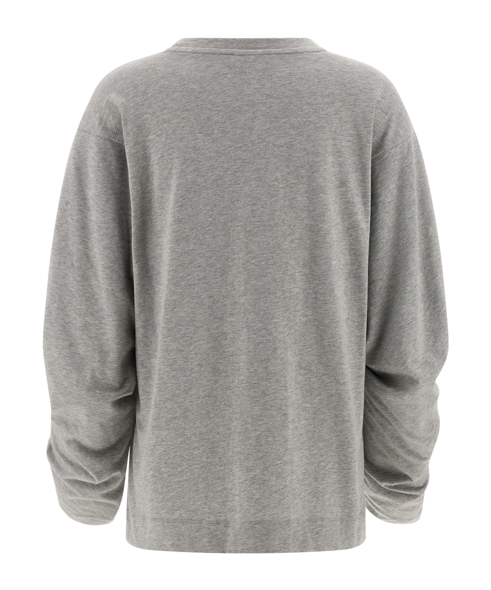 Dries Van Noten Relaxed Fit Long Sleeve Crew Neck Top In Gray