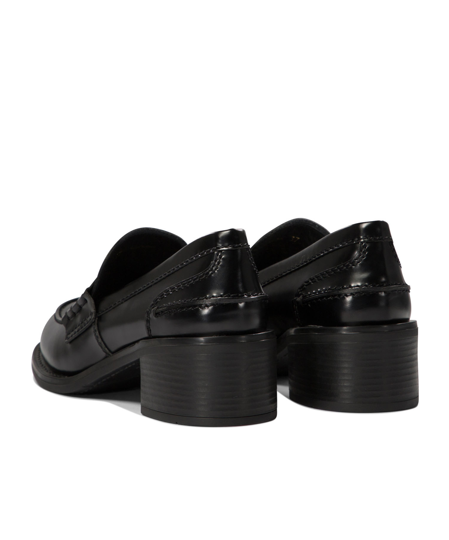 Miu Miu Penny Loafers In Brushed Leather In Black