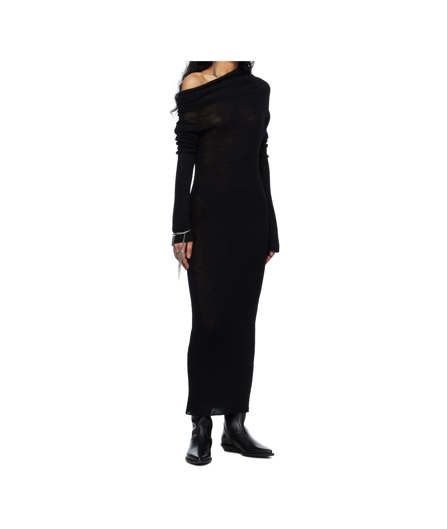 Ann Demeulemeester Black Jani Pointy Cowboy Boots In Black