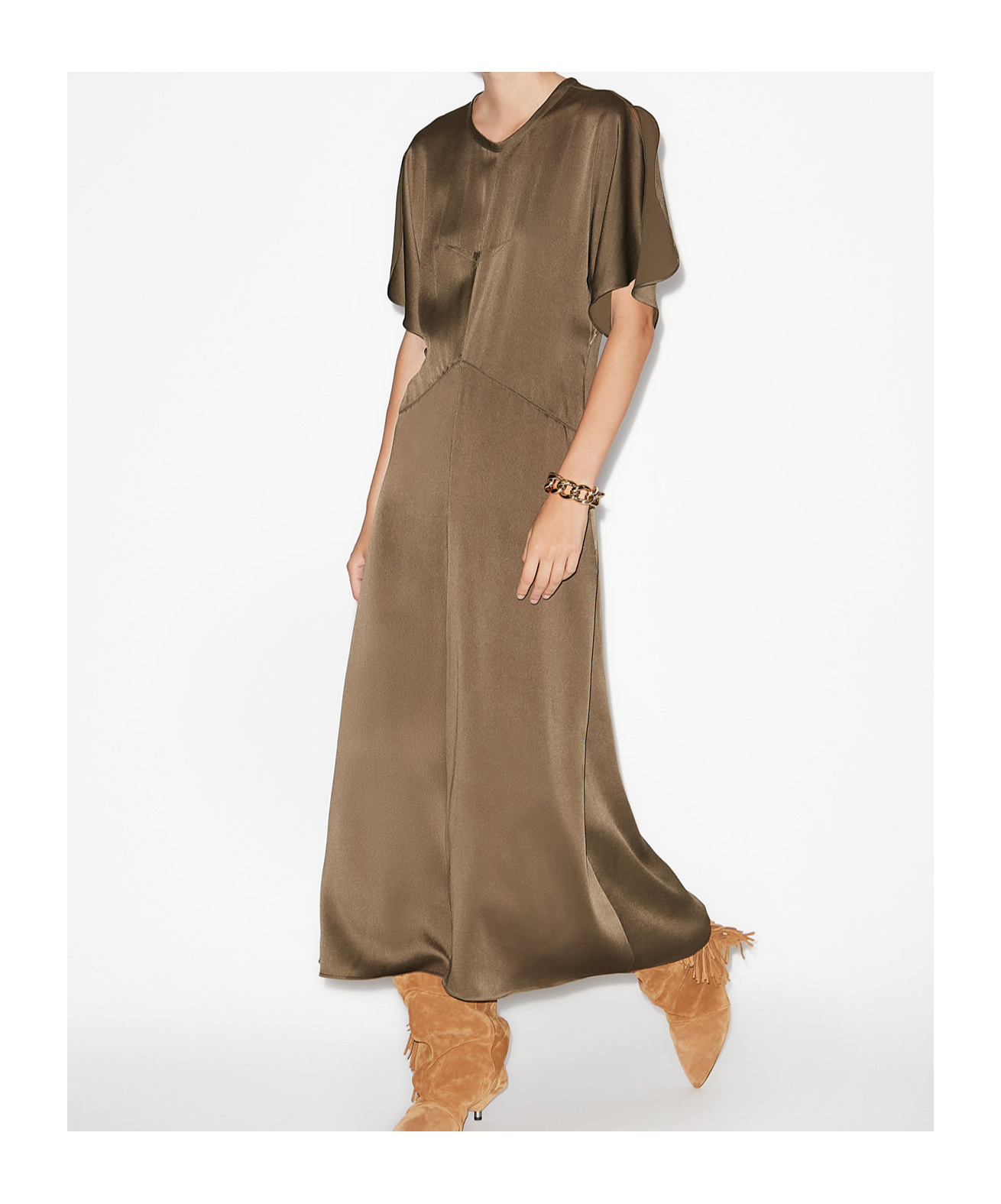 Isabel Marant Drawstring Waist Sleeveless Mini Dress In Burgundy Cotton In Green