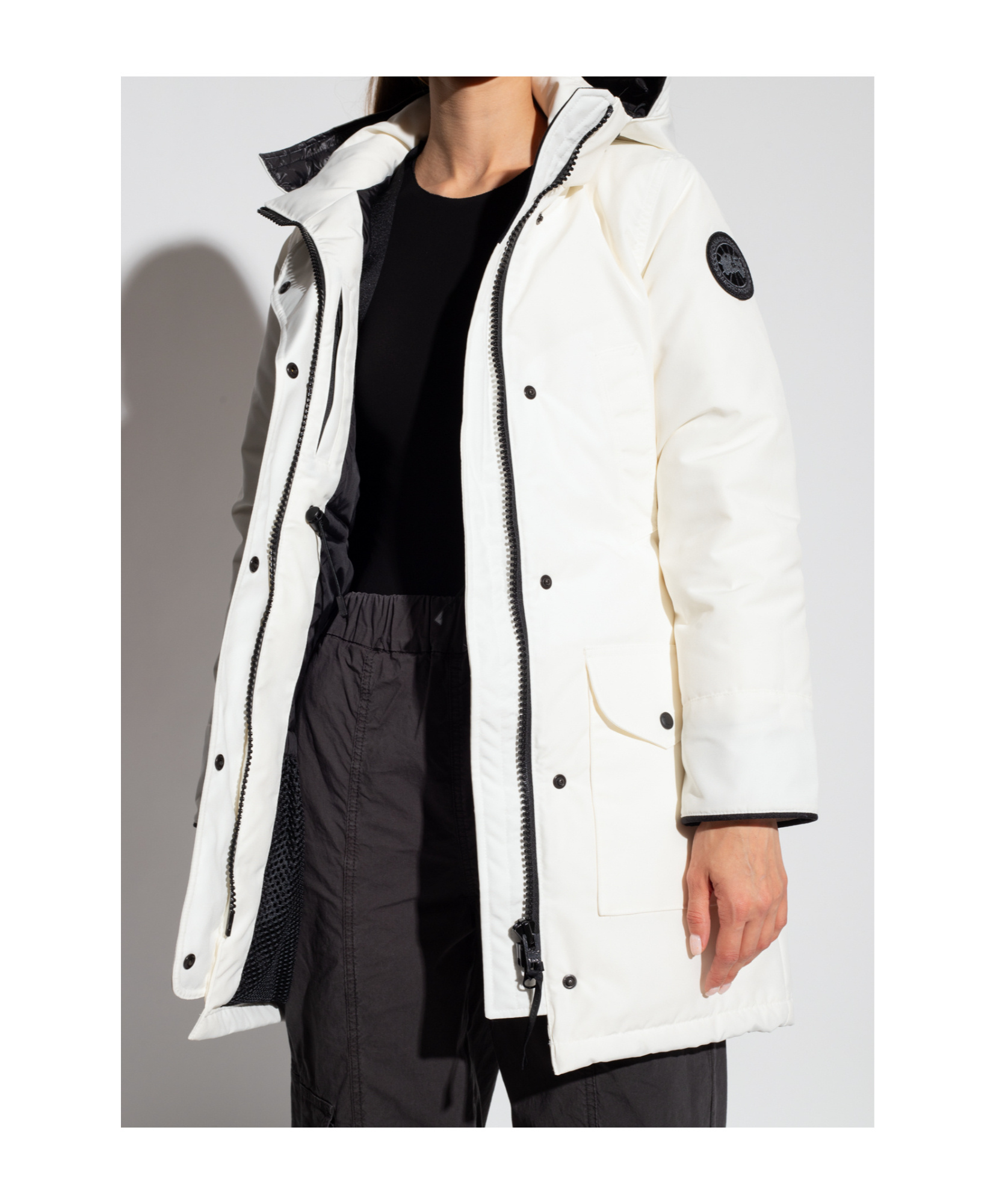 Canada Goose Trillium Logo-patch Coat In White