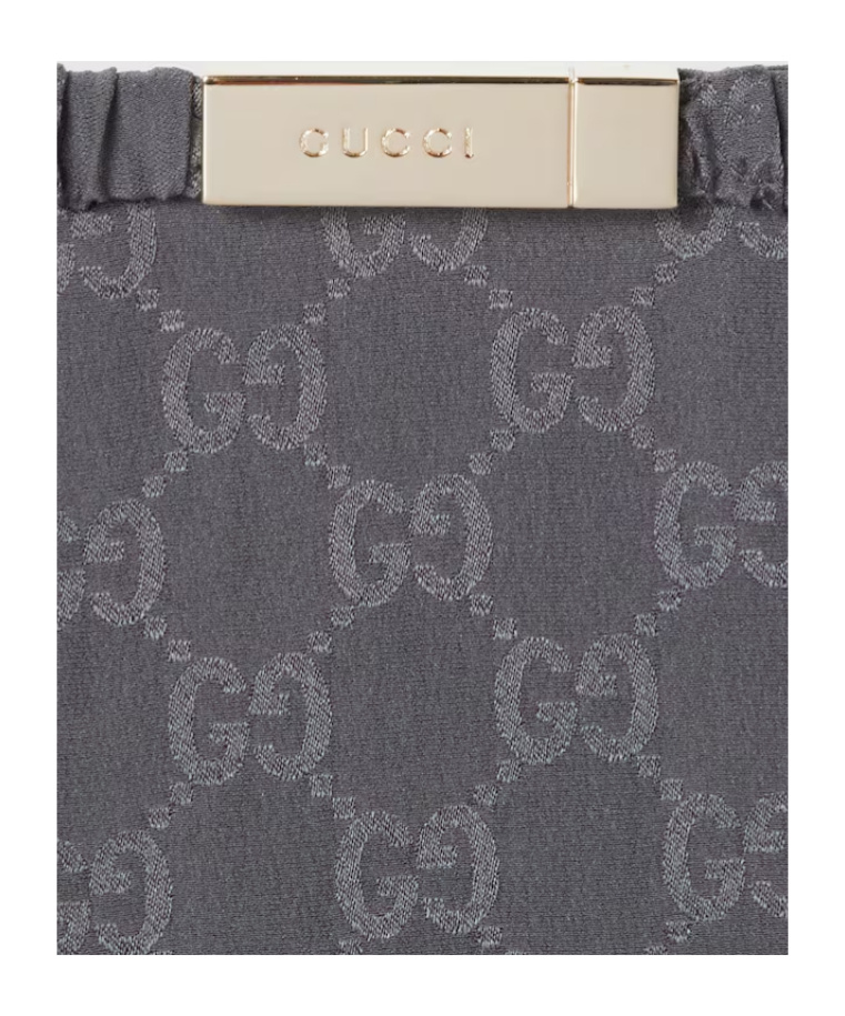 Gucci Gg Cotton Silk Jacquard Skirt In Gray
