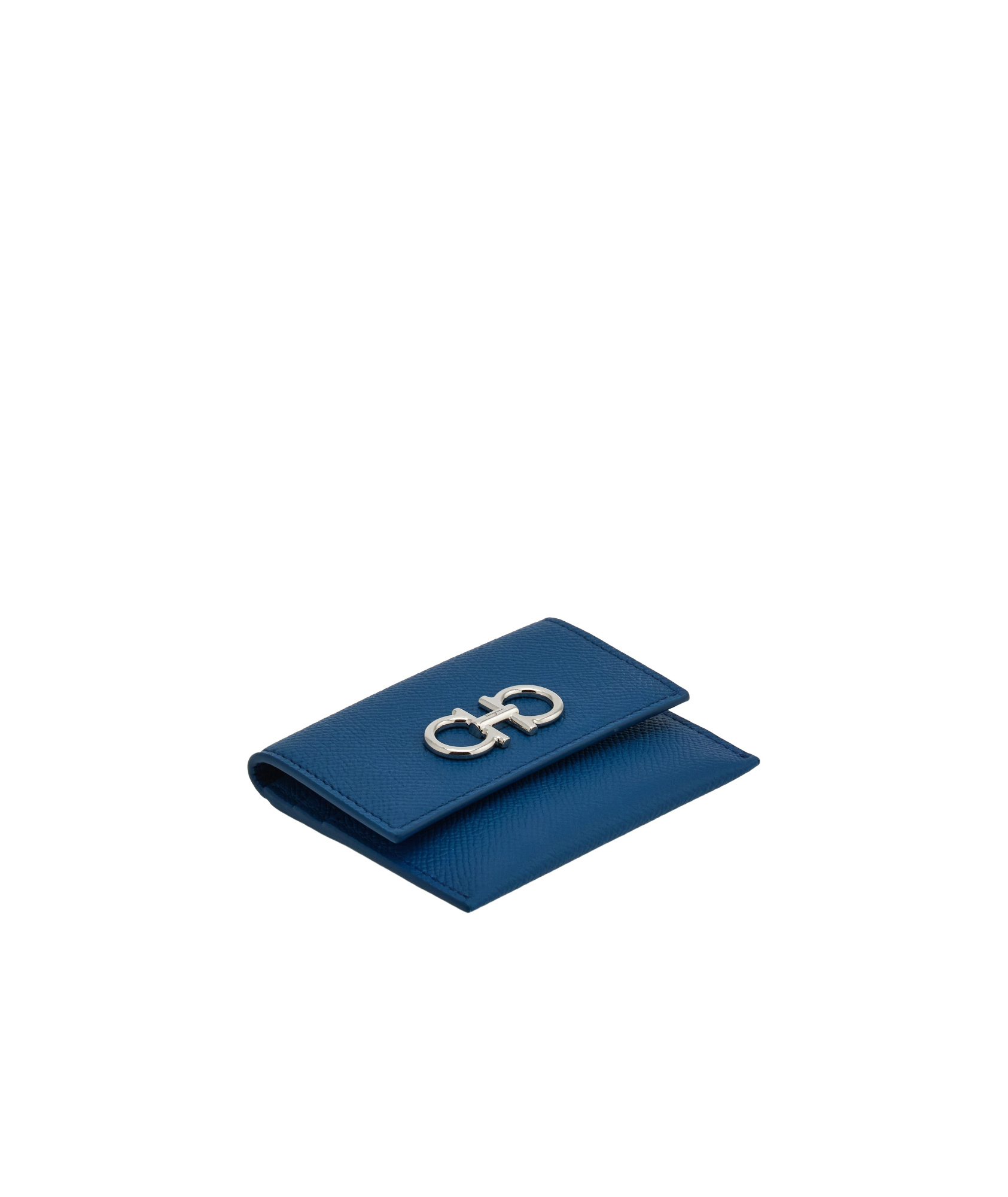 Ferragamo Gancini Credit Card Holder In Blue