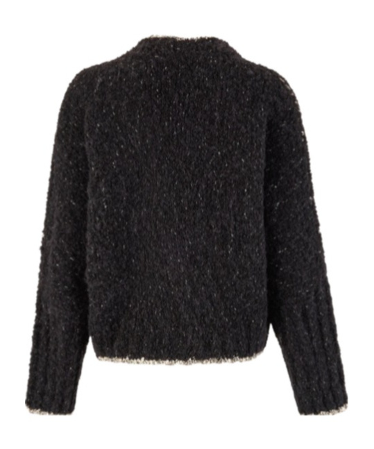 D Exterior Geometric Pattern Sweater In Black