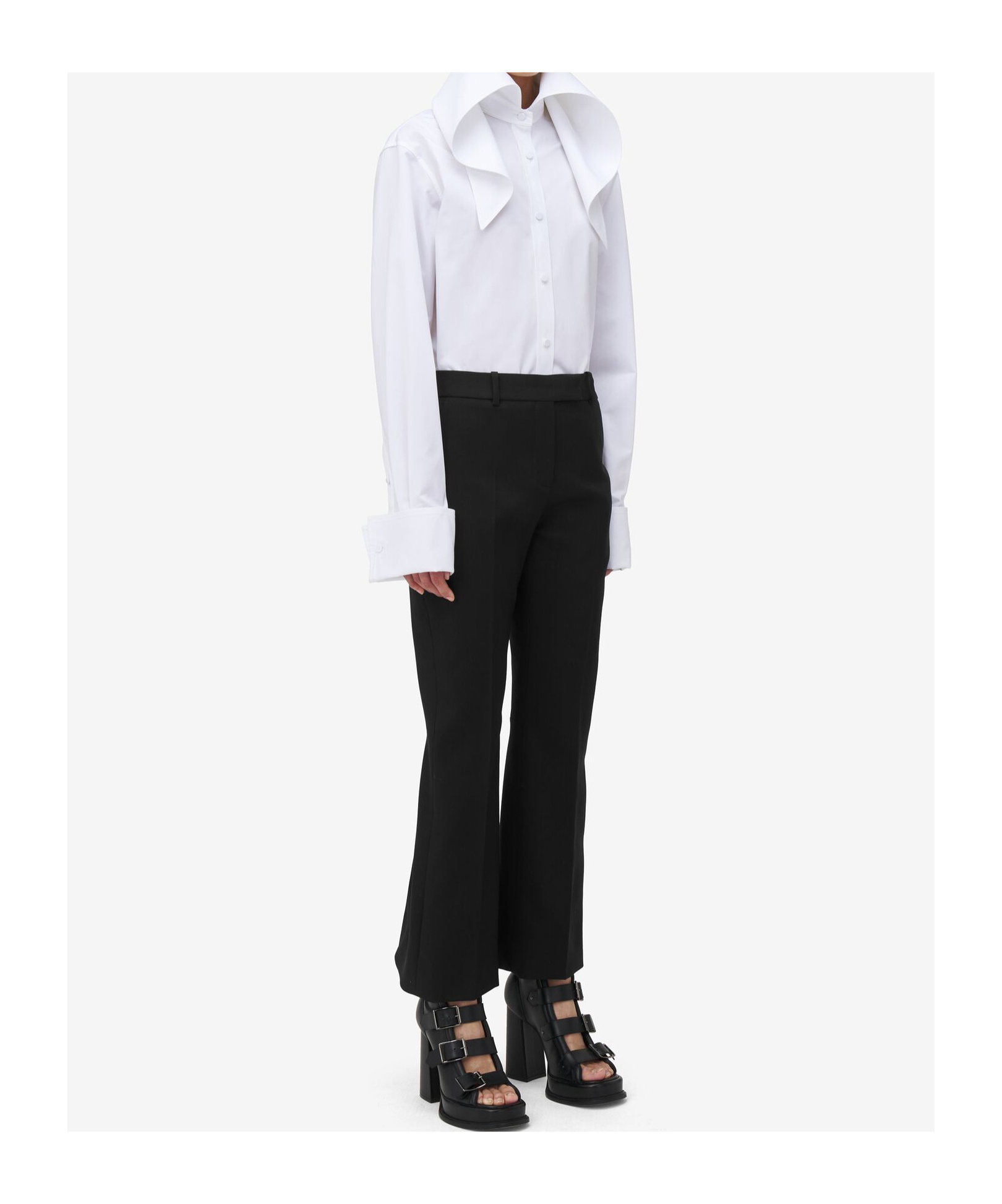 Alexander Mcqueen Kickback Trousers In Black