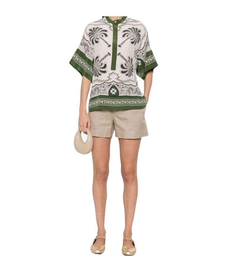 La Doublej La Double J Multicolored Silk Shirt With Relaxed Fit In White