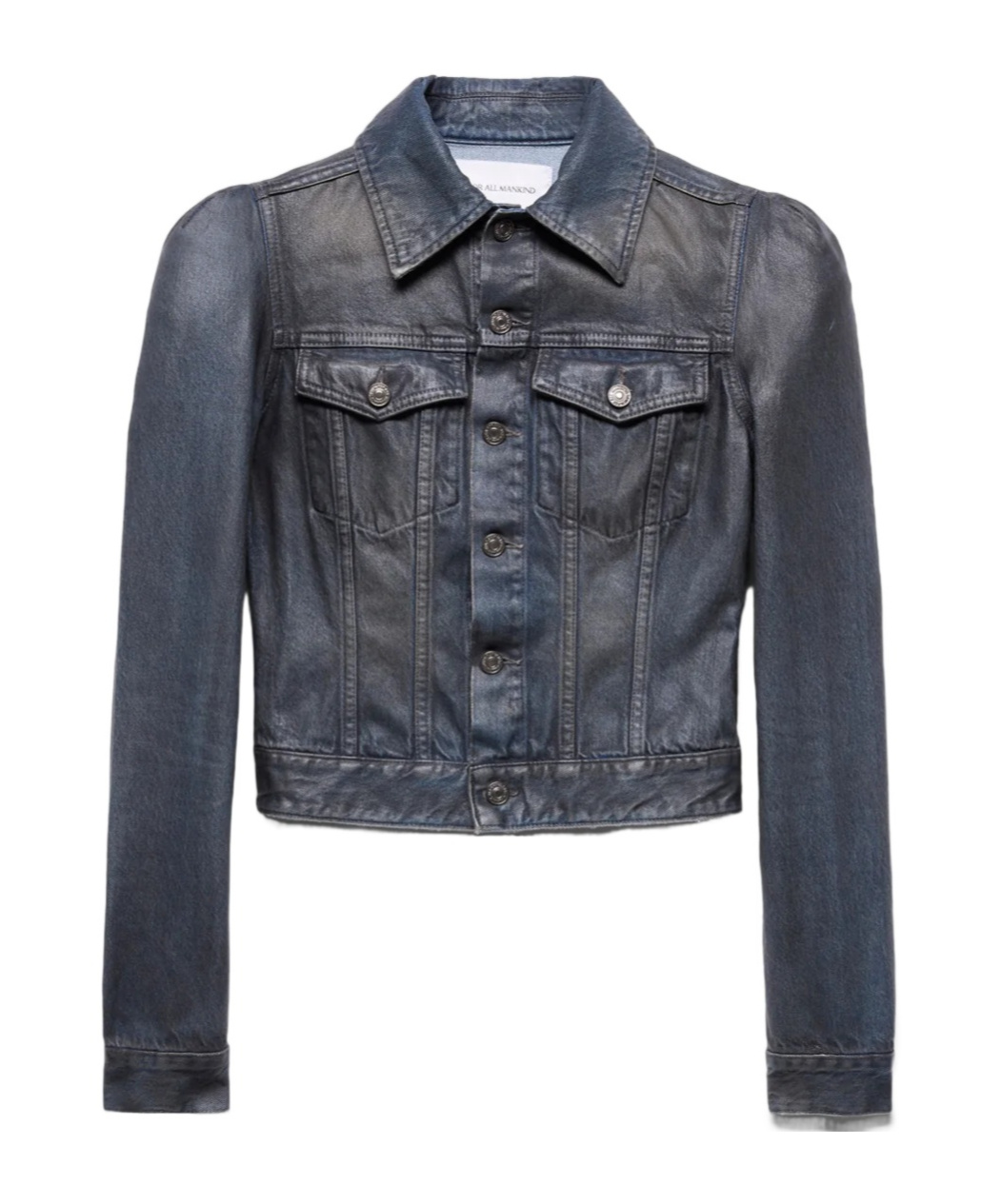 7 For All Mankind Short Cargo Denim Jacket In Grey