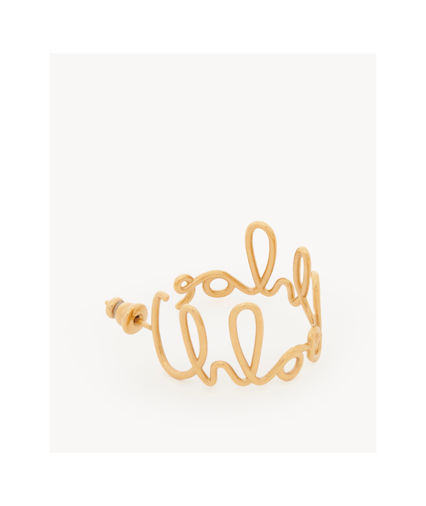 Chloé Iconic Logo Hoop Earrings In Yellow