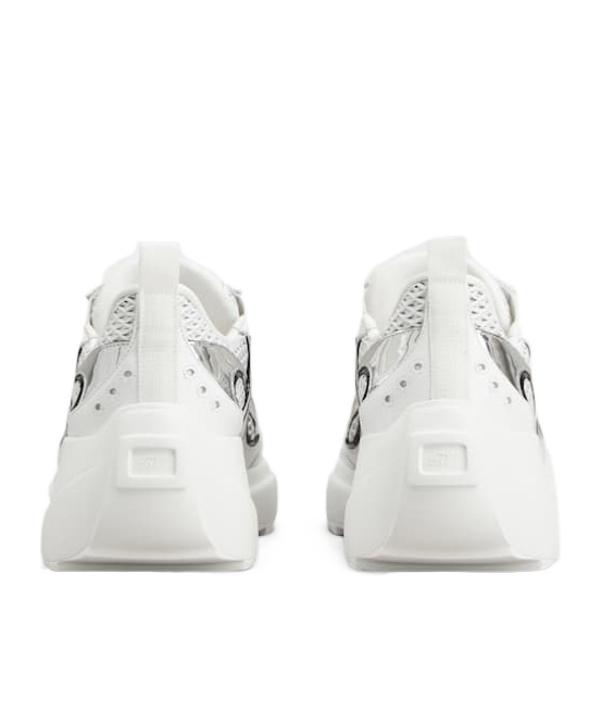 Roger Vivier Viv' On The Run Sneakers In Leather And Fabric In White