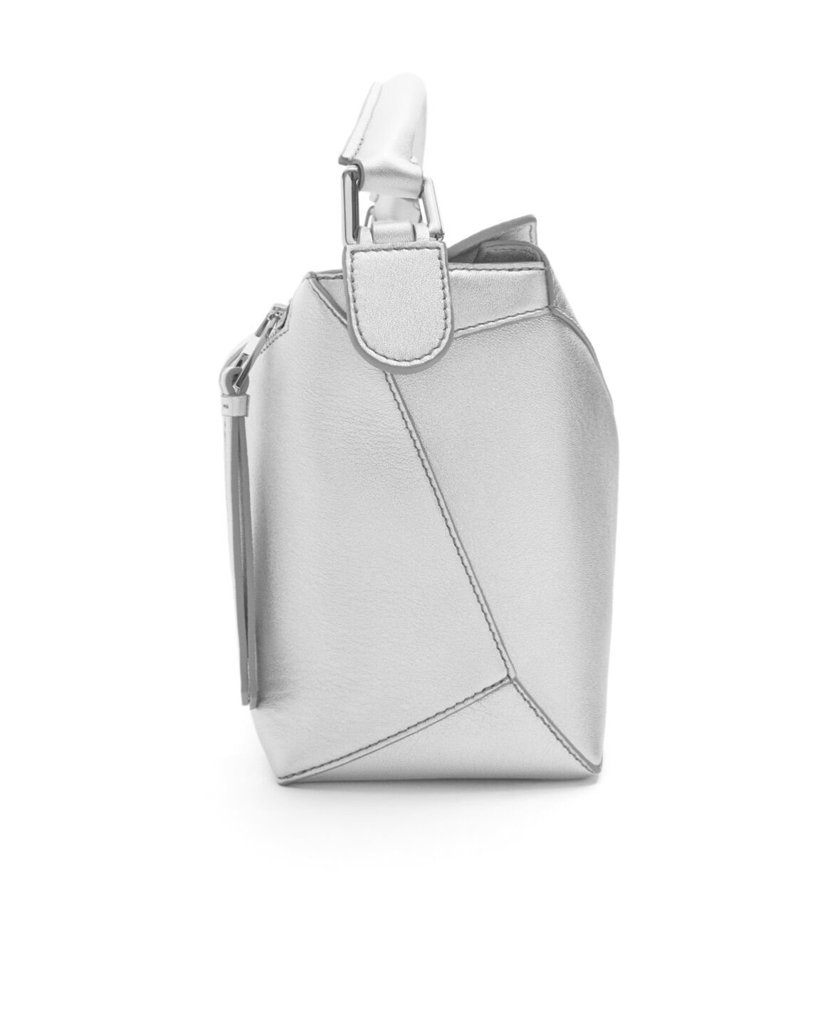 Loewe Mini Puzzle Leather Shoulder Bag In Gray