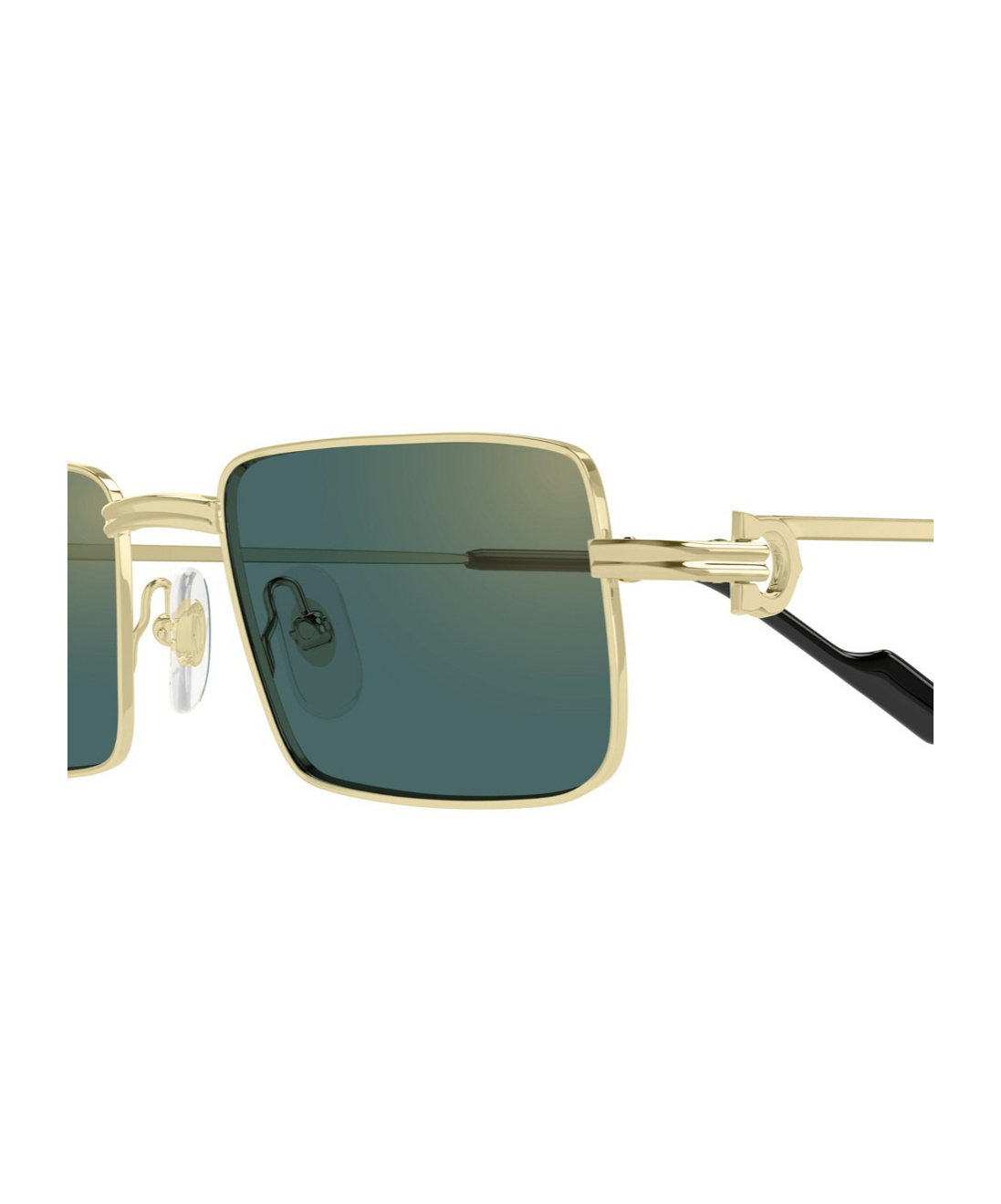 Cartier Rectangular Frame Sunglasses In Green