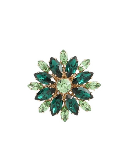 Dolce & Gabbana Brooch With Rhinestones In Green