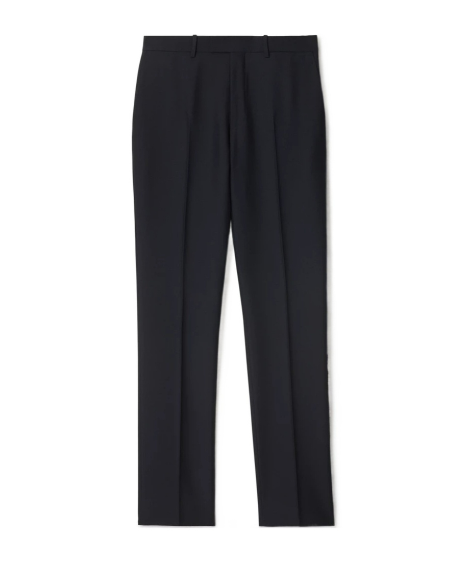 Burberry Classic Fit Triple Stud Wool Mohair Tailored Trousers In Black