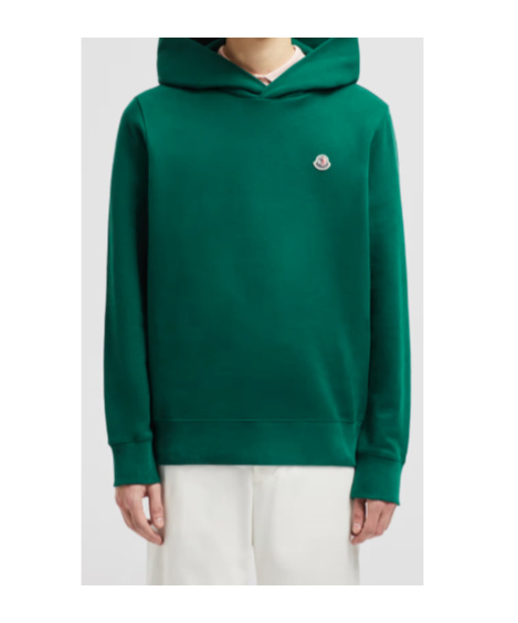 Moncler Long-sleeved Hoodie In Green