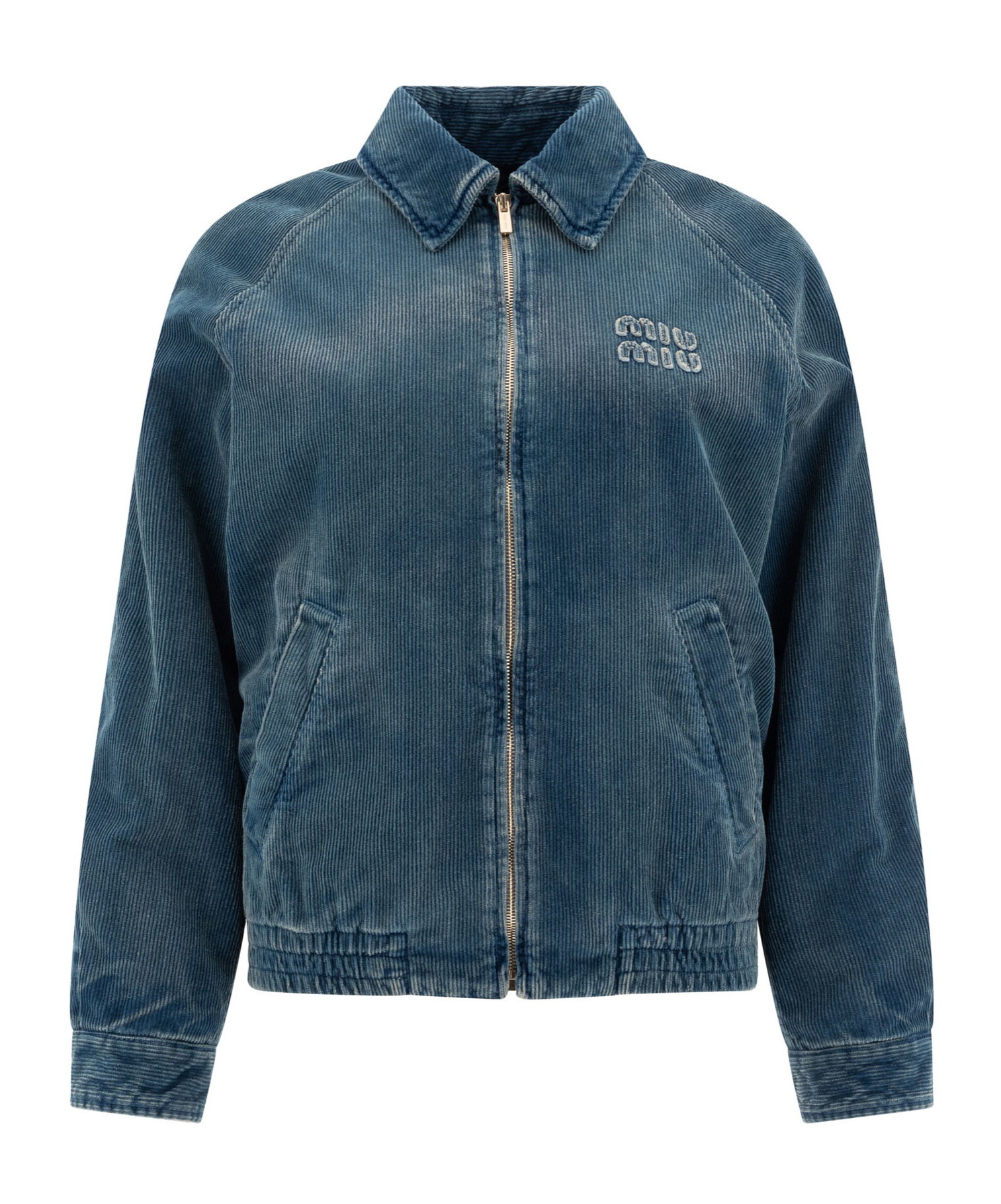 Miu Miu Long-sleeved Casual Jacket In Blue