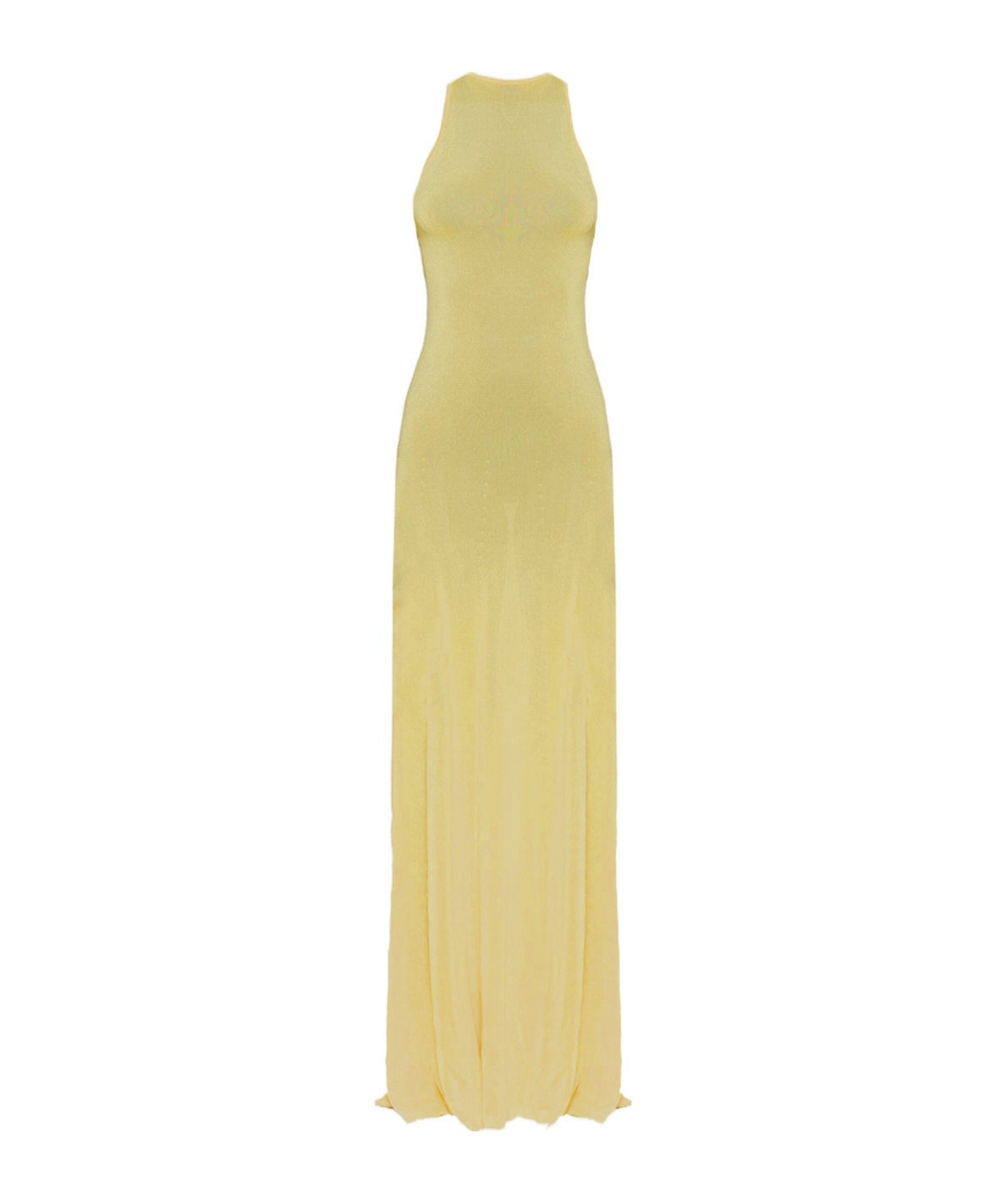 Shop Jacquemus La Robe Maille Sculta Semi Sheer Maxi Dress In Nude