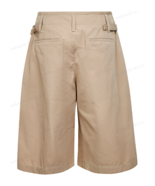 Lemaire Men Beige Compact Cotton Twill Maxi Bermuda In Brown