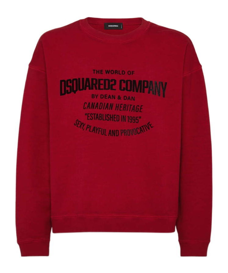 Dsquared2 Logo-print Cotton Sweatshirt In Red